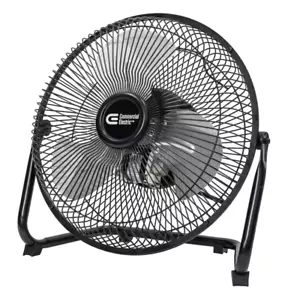 9 in. 3-Speed High Velocity Floor Fan in Black With Wall Mount Bracket - Picture 1 of 8
