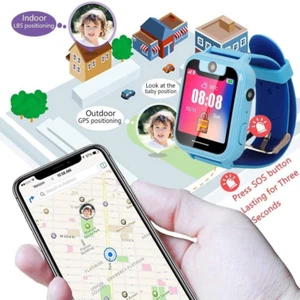 GPS Kids Smart Watch Phone 1.44'' Touch Screen with Tracker Pedometer Flashlight - Picture 1 of 7