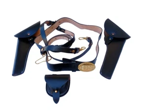 US Buckle Officer Leather Sword Belt Cap Civil War Union Army Leather Holsters - Picture 1 of 14