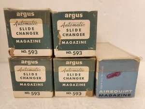5 Vintage Argus Automatic Slide Changer Magazine 593 For 2x2 Slides (36) - 3 NEW - Picture 1 of 15