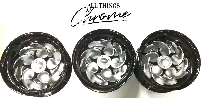 20" BLACK CONTRAST CUT SHREDDER WHEELS (3) 10-11 CAN-AM SPYDER ROADSTER RS - Image 1 of 1