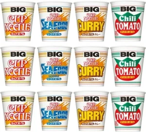 Nissin Cup Noodles 4 types (soy sauce, curry, seafood, chilli tomato) set of 3 - Picture 1 of 5