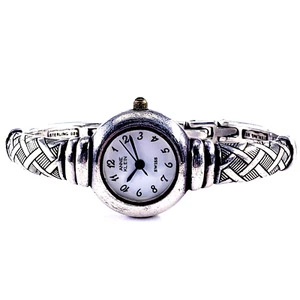 ANNE KLEIN Sterling Silver Ladies Watch 6.5" Bracelet Swiss Movement Artisan VTG - Picture 1 of 7