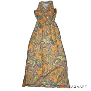 NEU! Größe XS Cremieux Damen Maxikleid orange Paisleymuster Karriere Büro Arbeit - Bild 1 von 19
