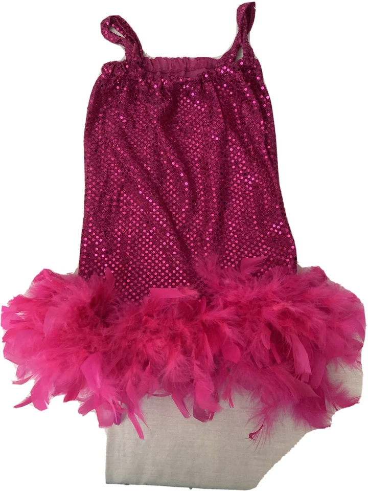 Vestido Sequence Niña Con Pluma Disfraz Talla 3T Foto 1 de 4