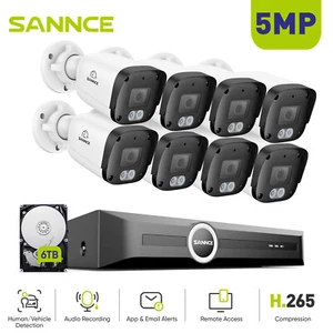 SANNCE 5MP POE Audio Recording Security Camera System AI Human Detection Outdoor - Picture 1 of 22