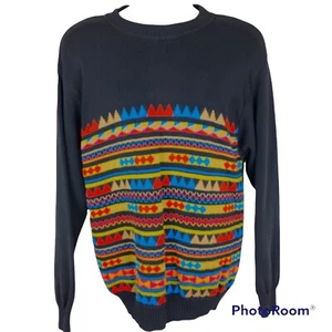 New United Colors of Benetton embroidered Sweater Mens size Large Made in Italy - Picture 1 of 3