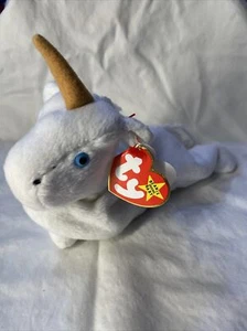 TY Beanie Baby - MYSTIC the Unicorn (tan horn). Yarn. (8 inch). NWMT - Picture 1 of 3