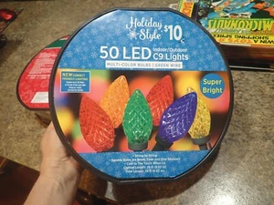 50 count Merry Brite C9 Multi Color Green Wire Weddings/Showers Christmas bulbs - Picture 1 of 3