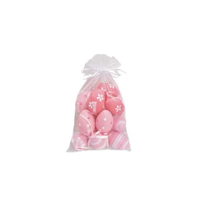 Decorative Easter Eggs Set of 12 Pink Hanging 4 x 6 x 4cm - Picture 1 of 1