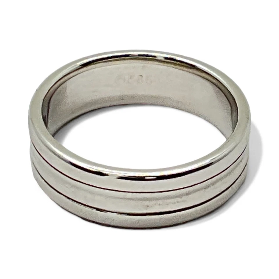 Anillo/alianza de boda de oro blanco de 14k de moda talla 9 (8PO 2784) Foto 1 de 4