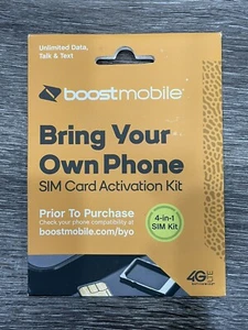 Boost Mobile Bring Your Own Phone 4-in-1 SIM Card Activation Kit 4G LTE New - Picture 1 of 2