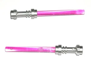 LEGO 2 STAR WARS TRANS-DARK PINK MINIFIGURE LIGHTSABERS SILVER HILT - Picture 1 of 3