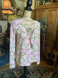 Ten Sixty Sherman Pale Pink Realistic Florals Bell Sleeve Blouse Nordstrom S 36” - Picture 1 of 12