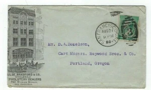 1888 San Francisco California, Advertising Building Upholstery 2c #213 - Picture 1 of 2