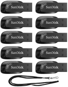 10 Pack SanDisk 64GB Ultra Shift 100MB/s USB 3.0 Flash Drive SDCZ410-064G Retail - Picture 1 of 5