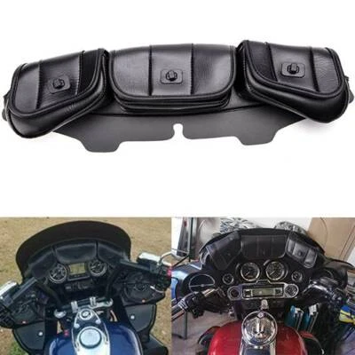 Bolsa de carenado de ala de murciélago para parabrisas de 3 bolsillos para Harley Street Glide Touring Foto 1 de 4