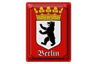 Blechschild Hinweis 30x40 cm Berlin Wappen Bundesland Deko Schild