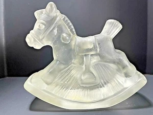 Goebel Clear Frosted Rocking Horse Candle Holder * - Picture 1 of 7