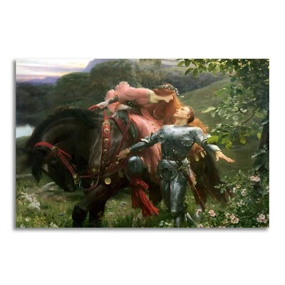 Impresión de pintura de arte de pared en lienzo La Belle Dame Sans Merci de Sir Frank Dicksee Foto 1 de 4