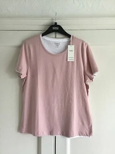 Womens M&S twin pack (1 pink1 white)short sleeve T shirts-size 10 NEW RRP £12.50 - Picture 1 of 4