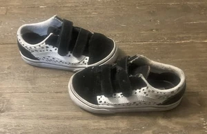 Vans Old Skool Todder Shoes Size 9 Black w/ White Animal Print Great Condition! - Picture 1 of 4
