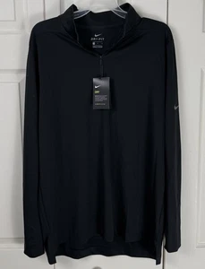 Nike Golf  Mens Cover Up 1/2 Zip Pullover Dri-Fit Long Sleeve Black Medium NWT - Picture 1 of 7
