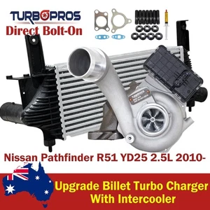 Upgrade Billet Turbo Charger+Intercooler For Nissan Pathfinder R51 YD25 2.5L - Picture 1 of 11