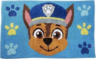 Alfombra de acento PAW Patrol Chase para niños, 48" x 30", algodón acolchado Foto 1 de 3
