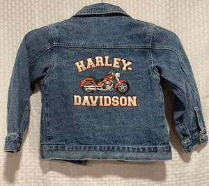 Harley Davidson Youth Denim Jacket Size 4/5 - Picture 1 of 6
