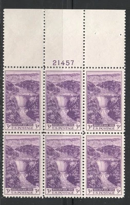 US 1935 Scott 774 Plate Block of 6 Boulder Dam Dedication  MNH - Image 1 of 2