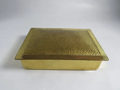 Holzkästchen Messing Hammerschlag? 11 breit 7,5 Tief 2,5 Hoch Deckel gewölbt - Bild 1 von 4