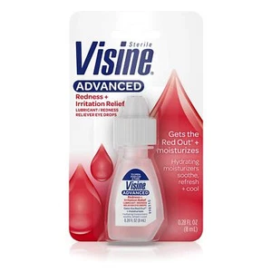 Visine Redness Relief Irritation Eye Drops Advanced Lubricant 0.28 fl oz - Bild 1 von 8