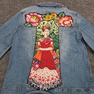 Levis Jacket Youth Large 12 - 13 Blue Button Up Denim Jean Coat Girls Frida 82 - Picture 1 of 11
