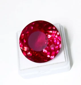 Piedra preciosa rubí suelta rara corte redondo rojo sangre 60,60 quilates calidad AAA certificada - Imagen 1 de 9