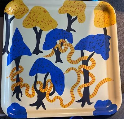 Bandeja para servir Ikea PALPFJÄRIL PALPFJARIL, árboles / serpientes multicolores NUEVA 13" Foto 1 de 4