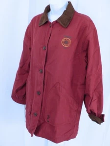 Abrigo para mujer LANDS END rojo ladrillo a cuadros revestimiento marrón cuello pana granero talla M - Imagen 1 de 10