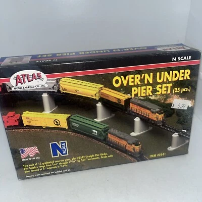 Atlas N Scale ~ New 2024 ~ Figure 8 ~ Over 'N Under Pier Set ~ 25 Pieces ~ 2541 - Image 1 of 4