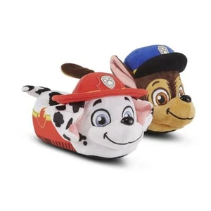 Paw Patrol Kleinkind Hausschuhe - Chase & Marshall rot blau Nickelodeon Plüsch Schuhe - Bild 1 von 5