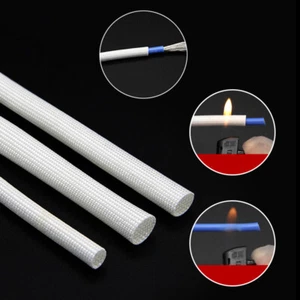 Φ1~40mm White 600°C HIGH TEMP Fiberglass Sleeving Wire Cable Insulating Tube - Picture 1 of 9