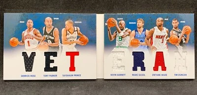 2011 Preferred ROSE PARKER PRINCE GARNETT GASOL WADE DUNCAN Veteran Jersey SP - Image 1 of 2