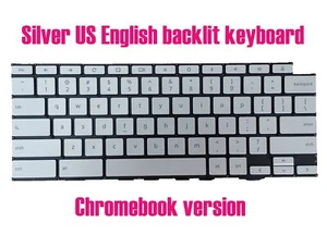 US Silver backlit keyboard for ASUS Chromebook Flip C436F C436FA - Picture 1 of 1