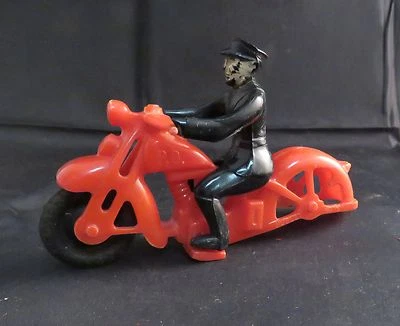 Motocicleta de policía Hubley roja vintage con oficial, para piezas Foto 1 de 4