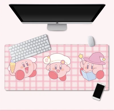 Japan Anime Kirby Prop Mouse Pad Cute PC Desk Mat Non-Slip Table Pad Gift L/XL - Image 1 of 4