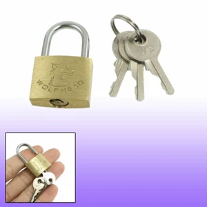 Cabinet Jewlery Box Brass 20mm Width Padlock Gold Tone w 3 Keys - Imagen 1 de 1