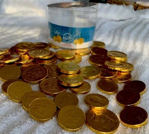 Nice Gold Chocolate Coins- Kennedy 1/2 Dollar And Quarters Approx 50 Candy Piece - Picture 1 of 8