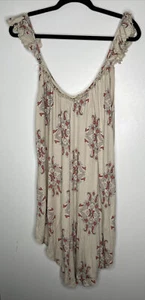 Free People Boho Tunic XS Neutral Ruffled Strap Festival Summer - Picture 1 of 9