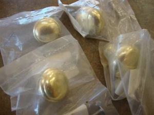 Polished Gold Round Pull KNOB DRAWER CABINET HARDWARE 1" LIBERTY Set of 4 - Picture 1 of 4
