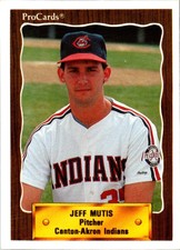 1990 CMC Jeff Mutis #834 Canton-Akron Indians Baseball Card