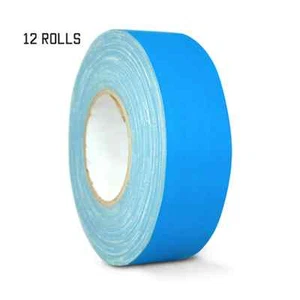 12 PACK GAFFERS STAGE TAPE - LIGHT BLUE - 2 INCH X 60 YARDS (HALF CASE) - Picture 1 of 3